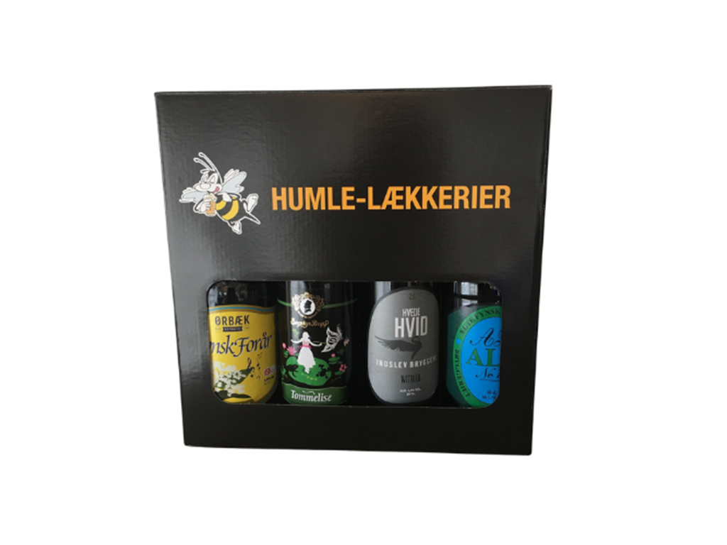 Humle-lækkerier med danske øl, 4 x 50 cl.