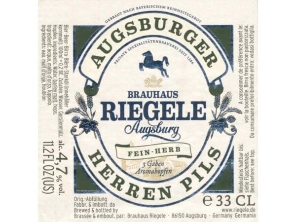 Riegele Augsburg Herren pils 30 ltr