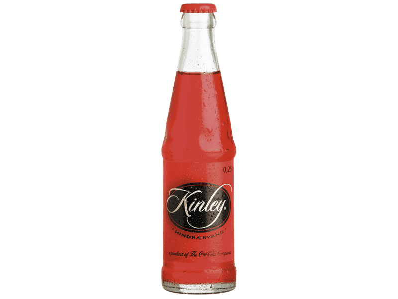 Kinley Hindbærvand 25 cl.Flasker 30 stk.