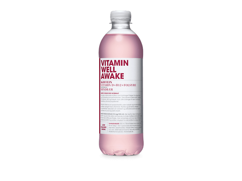Vitamin Well Awake, hindbær 50 cl./ 12 s